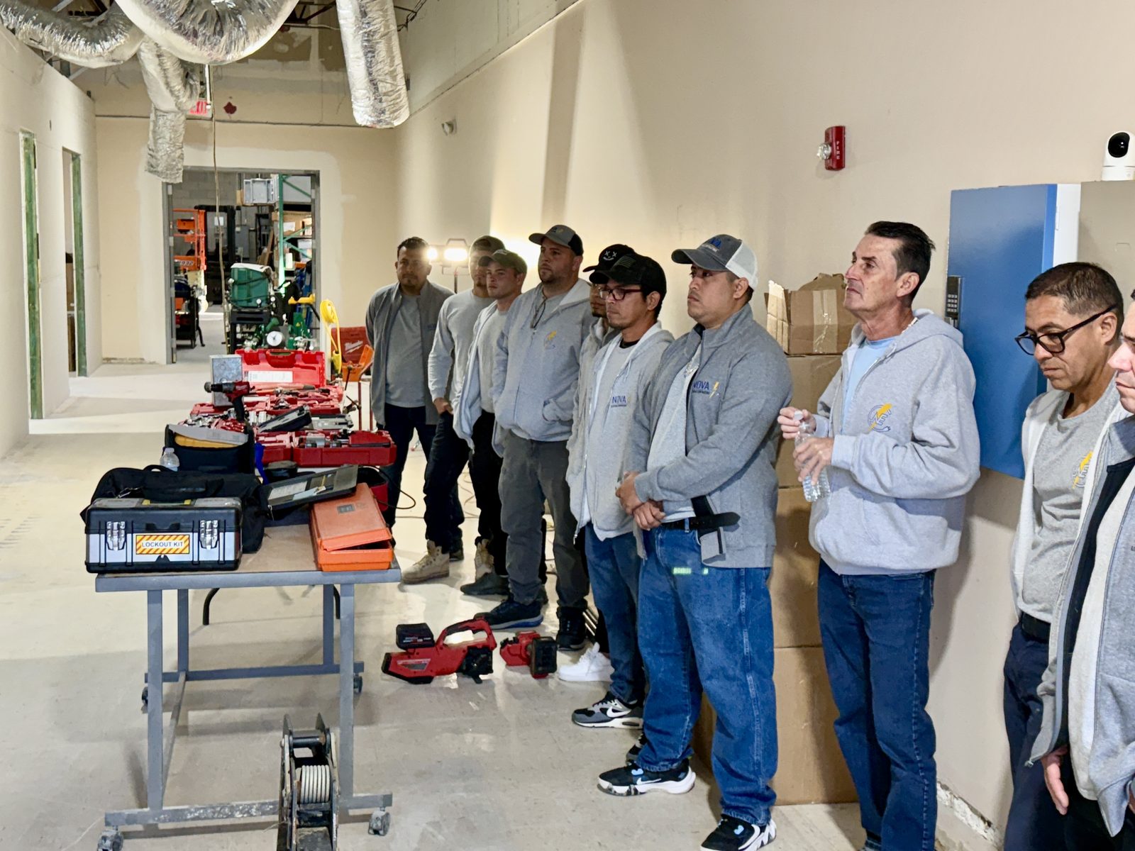 Nova Electrical Contractors electricians during a hands-on safety and tool training session